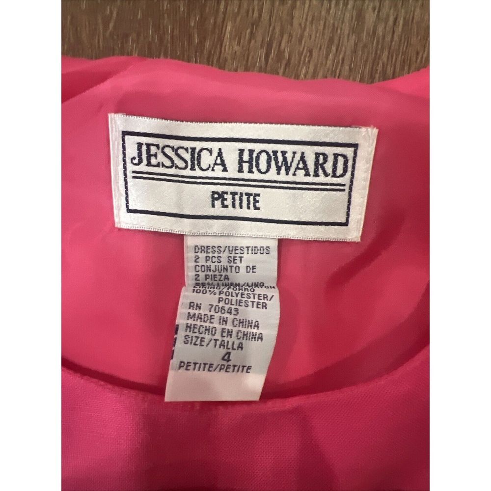 Jessica Howard Dress Women's Size 4P Pink Linen Blend Sleeveless Barbie - Picture 3 of 7
